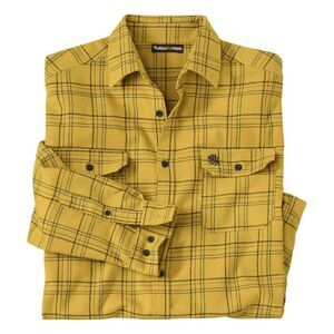 Atlas For Men Mens Checked Flannel Shirt / Yellow
